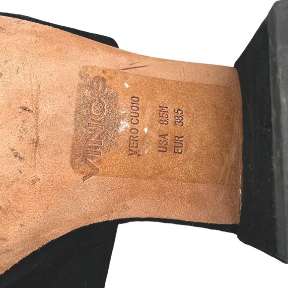 Vince Rachelle 2 Black Suede Block Heel Slide Sandals Womens Size 8.5 - Picture 8 of 11